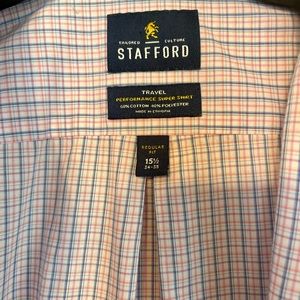 Men’s 15 1/2 blue and pink Stafford dress shirt, like new